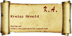 Kreisz Arnold névjegykártya